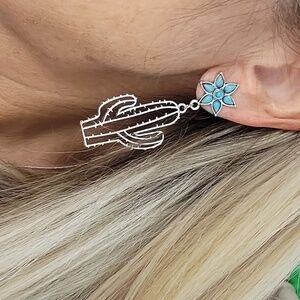 CACTUS FLOWER DROP EARRINGS
